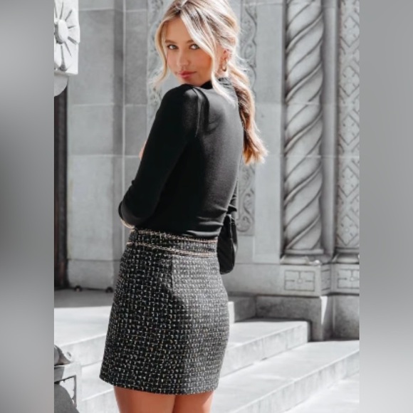 VICI Black multi colored tweed mini skirt - Picture 8 of 8
